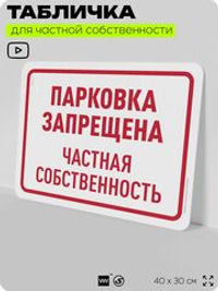 Табличка для частной территории "Проезд запрещен, частная собственность", на дом, для участка, организаций, предупреждающая, 40х30 см, Silver Plane x Айдентика Технолоджи
