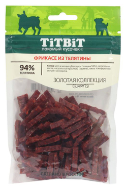 Лакомство TiTBiT Золотая коллекция для собак Гуляш из Говядины, 65 г х 3 шт