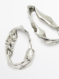 Massimo Dutti Большие серьги - Limited Edition, серебристый