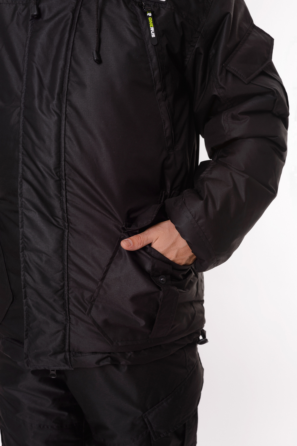 Костюм мужской Onerus Горный -15 (Таслан), Полукомбинезон, Черный