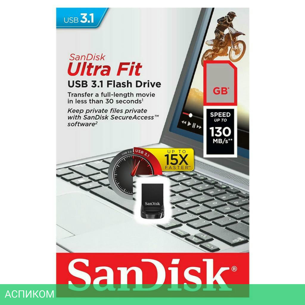 USB Flash-накопитель SanDisk Ultra Fit 3.1 256GB (SDCZ430-256G-G46)