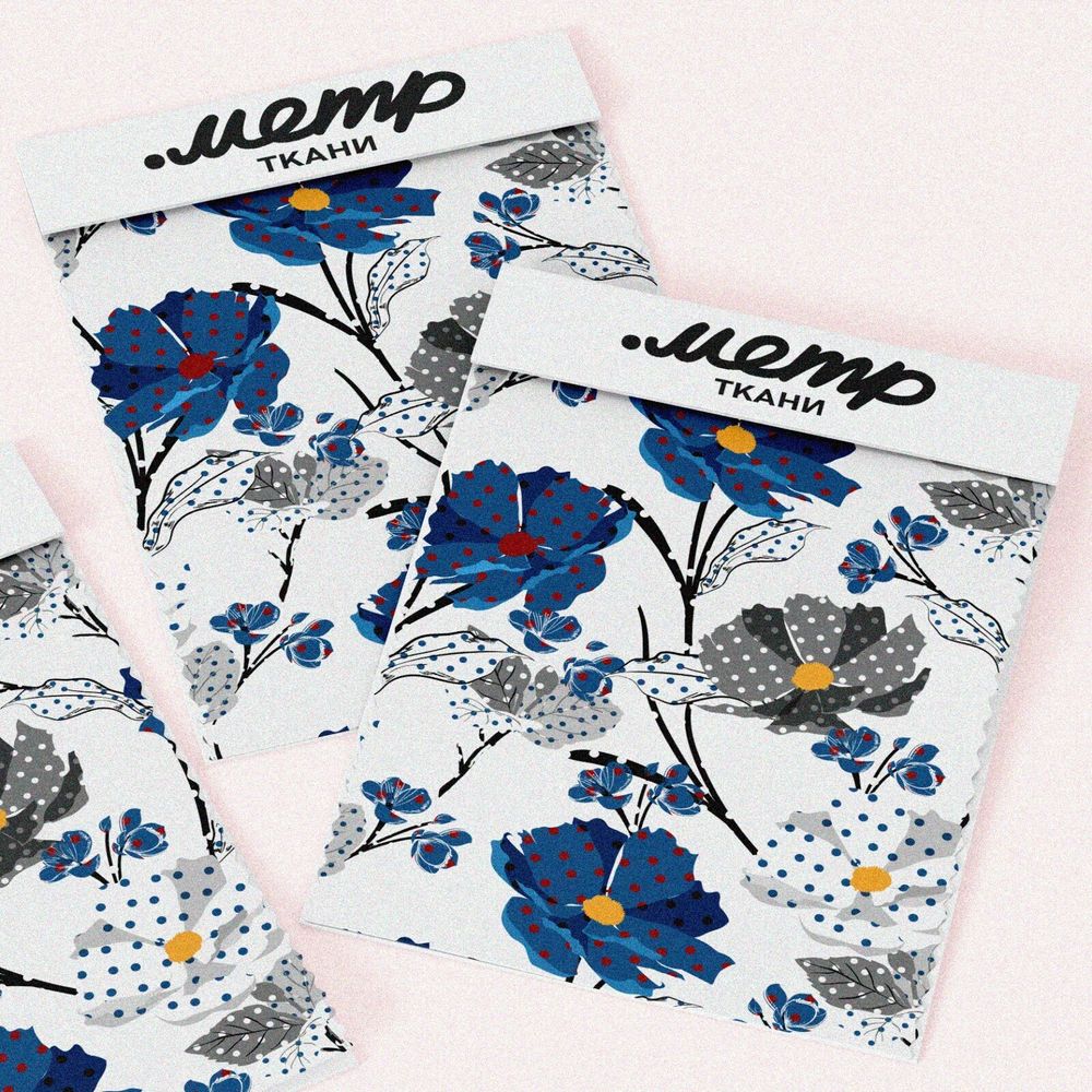 Ткань штапель цветы васильки