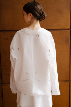 Рубашка с вставками кроше