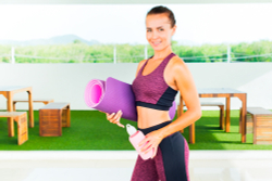 Коврик для йоги 6 мм двуслойный TPE бордово розовый