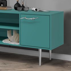 Тумба под ТВ Арт Колор matte 117см Стайл Сильвер Пастельно-синий матовый