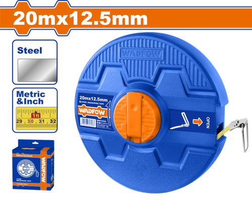 Лента измерительная стальная 20 м х 12,5 мм (10/40) WADFOW WMT3520