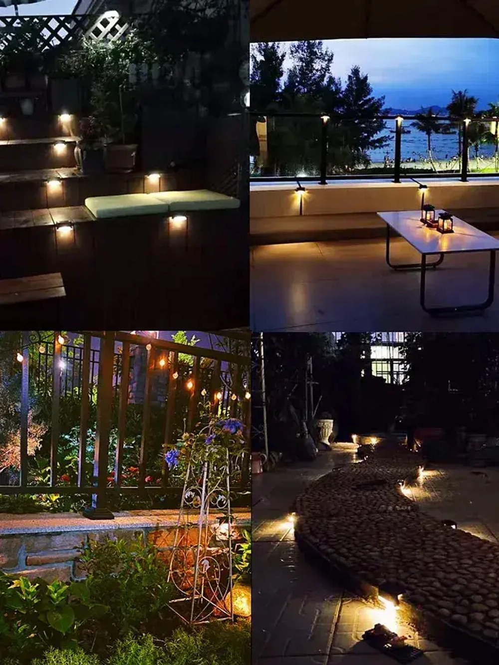 Уличные светильники на солнечной батареи 16 штук, коричневый