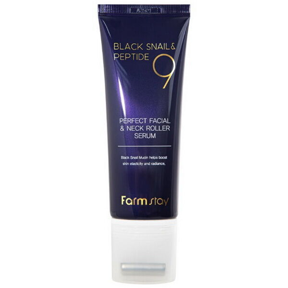 Омолаживающая сыворотка-роллер для лица и шеи FarmStay Black Snail & Peptide 9 Perfect Facial & Neck Roller Serum, 100мл