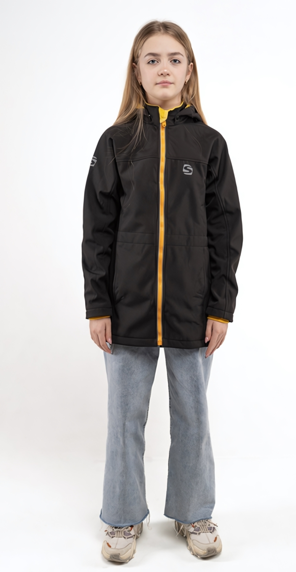 Парка Softshell р.104 черный/желтый (Smail)