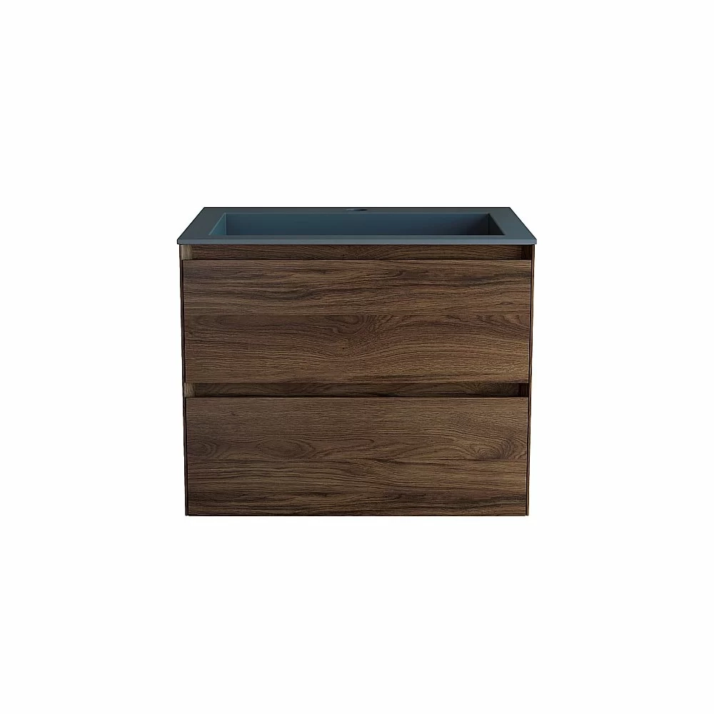 Тумба с раковиной Vincea Luka 60 VMC-2L600CO/VCB-13600G тёмный дуб/раковина серая