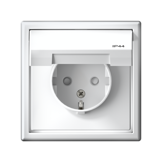 Розетка ArtGallery 16А IP44 с заземл. защ. шторки с крышкой механизм бел. SE GAL440146