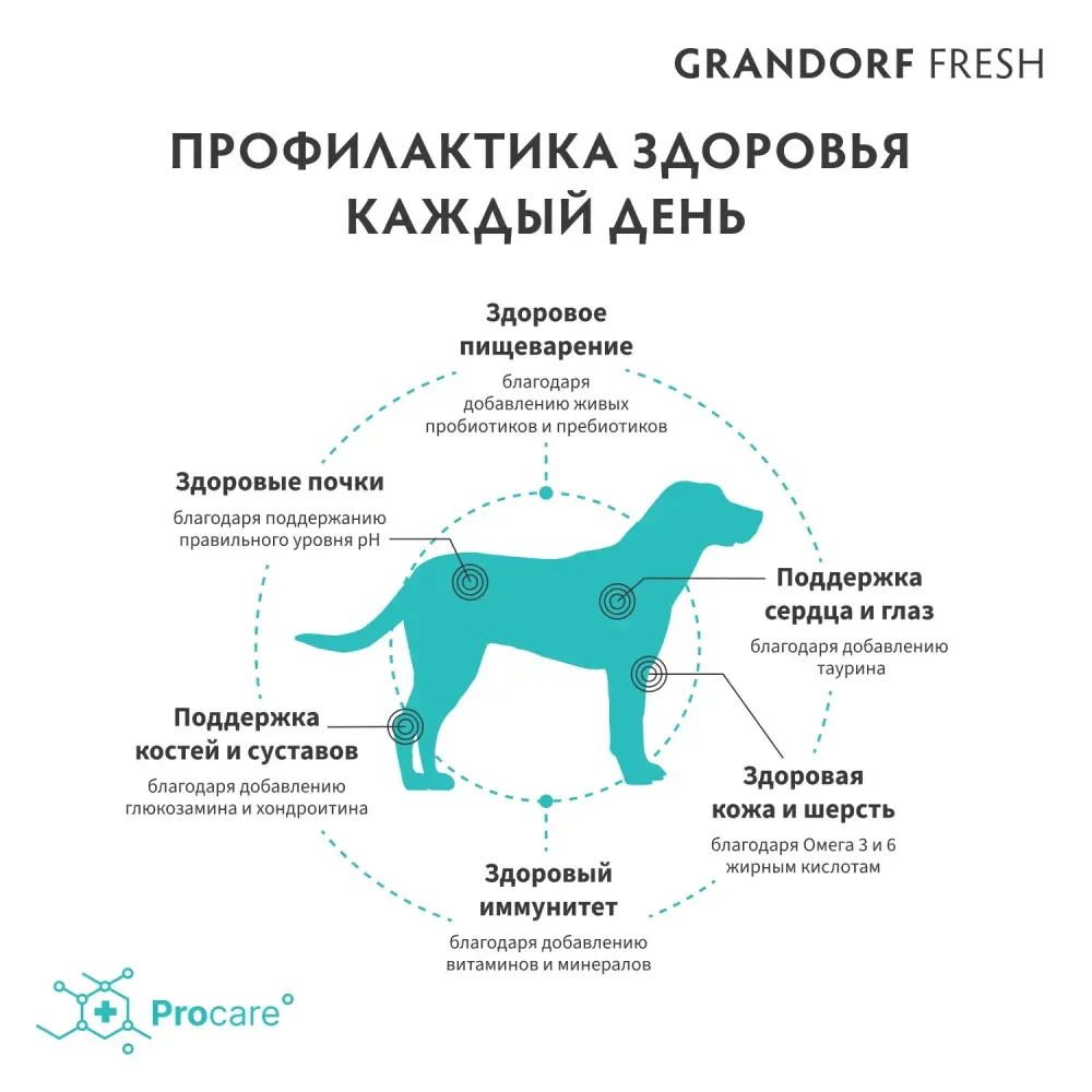 Уценка! Повр.упак. / Сухой корм GRANDORF Fresh Dog Adult MAXI Lamb&Sweet Potato для собак крупных пород из свежего мяса ягненка с бататом