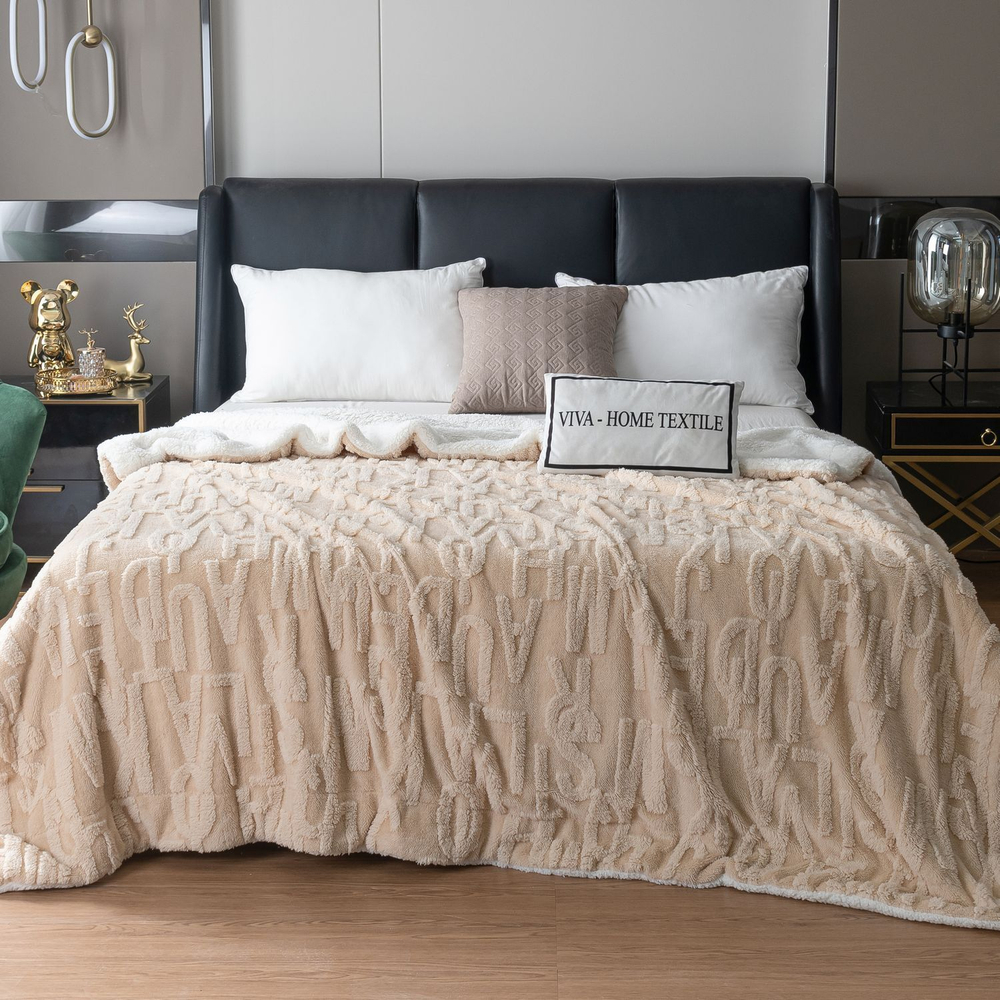 Плед СИТРЕЙД Fluffy, 150х200 см, бамбуковая микрофибра, белый, кремовый
