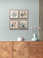 Картины на стену интерьерные на холсте 4 шт, 23*23 см