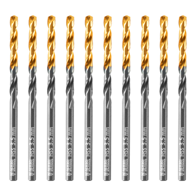 Сверло по металлу, 3,5 мм, HSS-Tin, Golden Tip, 10 шт. Denzel