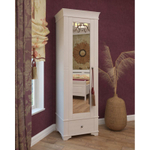 Шкаф 1-дверный с зеркалом «Бейли» белый воск