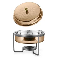 Чафиндиш (мармит) 3 л   круглый нерж с медным покрытием на подставке P.L. Proff Cuisine