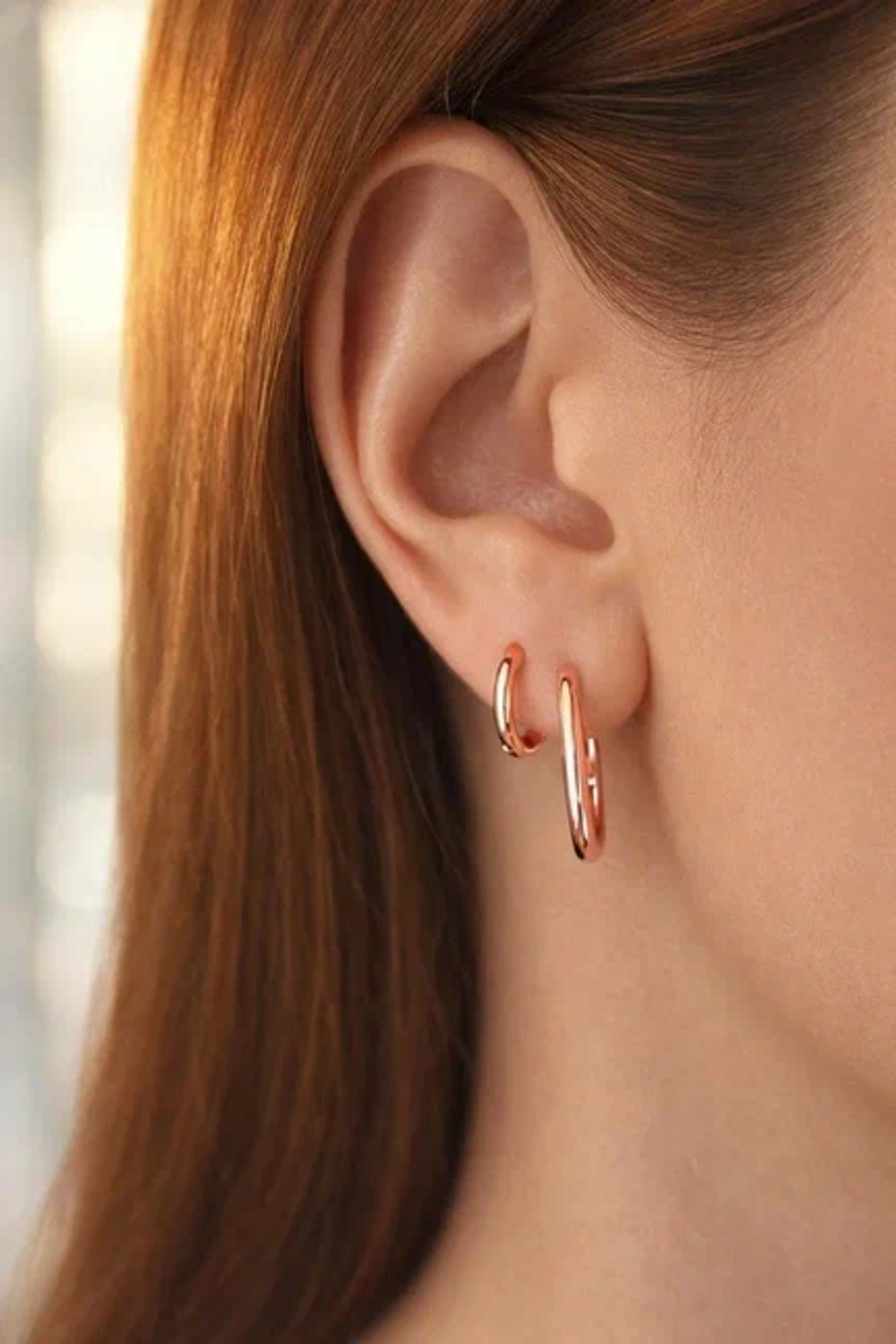 Серьги "База" из серебра 2 см Розовые