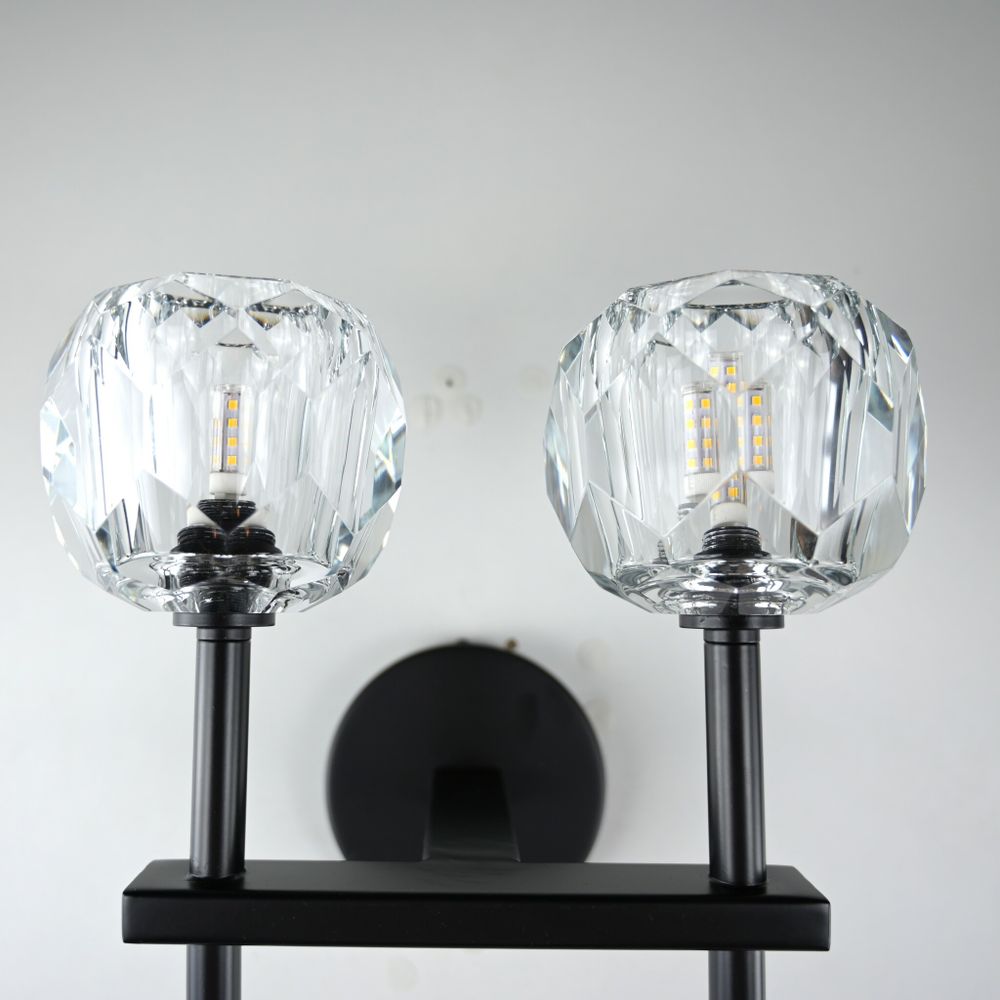 Бра Boule De Cristal Double Sconce Brass Черный By Imperiumloft