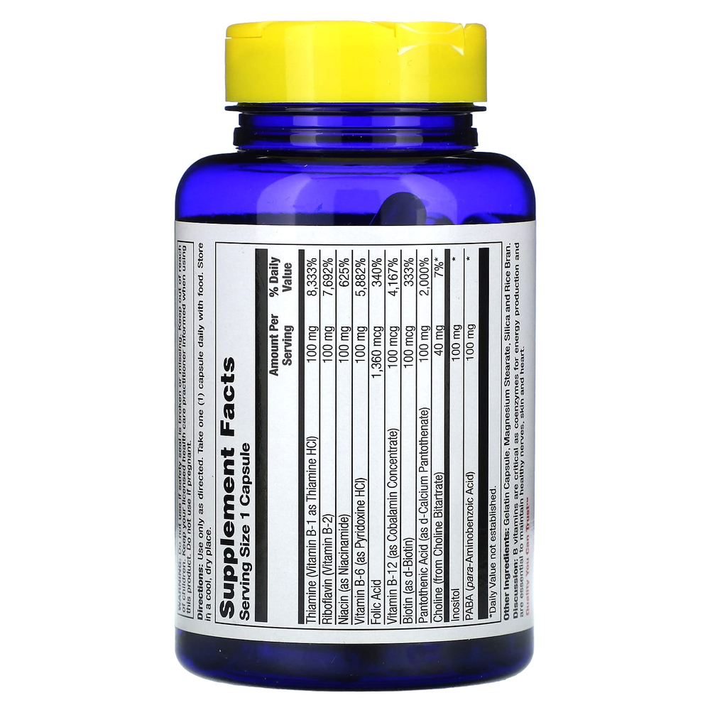 Nature's Life, B100, высокий уровень фолиевой кислоты, 1360 мкг, 100 капсул