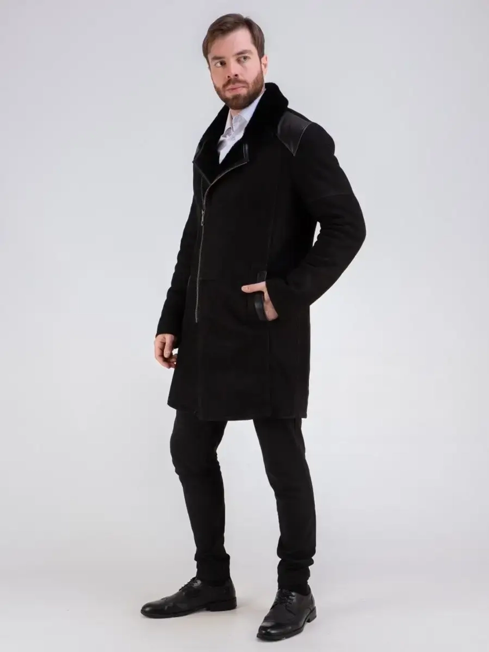 Дубленка мужская натуральная длинная Турция