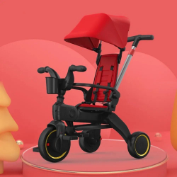 Велосипед трехколесный Luxmom S7,с родительской ручкой /складной/цвета