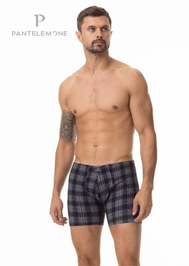 Трусы мужские боксеры удлинённые Pantelemone PMHL-1423, клетка серая