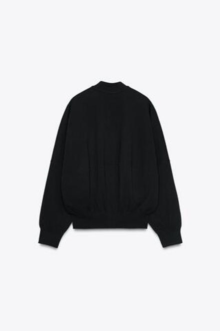 ZARA БОМБЕР INTERLOCK, ЧЕРНЫЙ