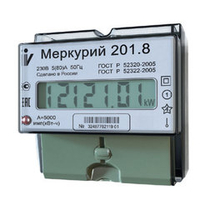 Счетчик Меркурий - 201.8 5/80А 230В ЖК 1 тарифный