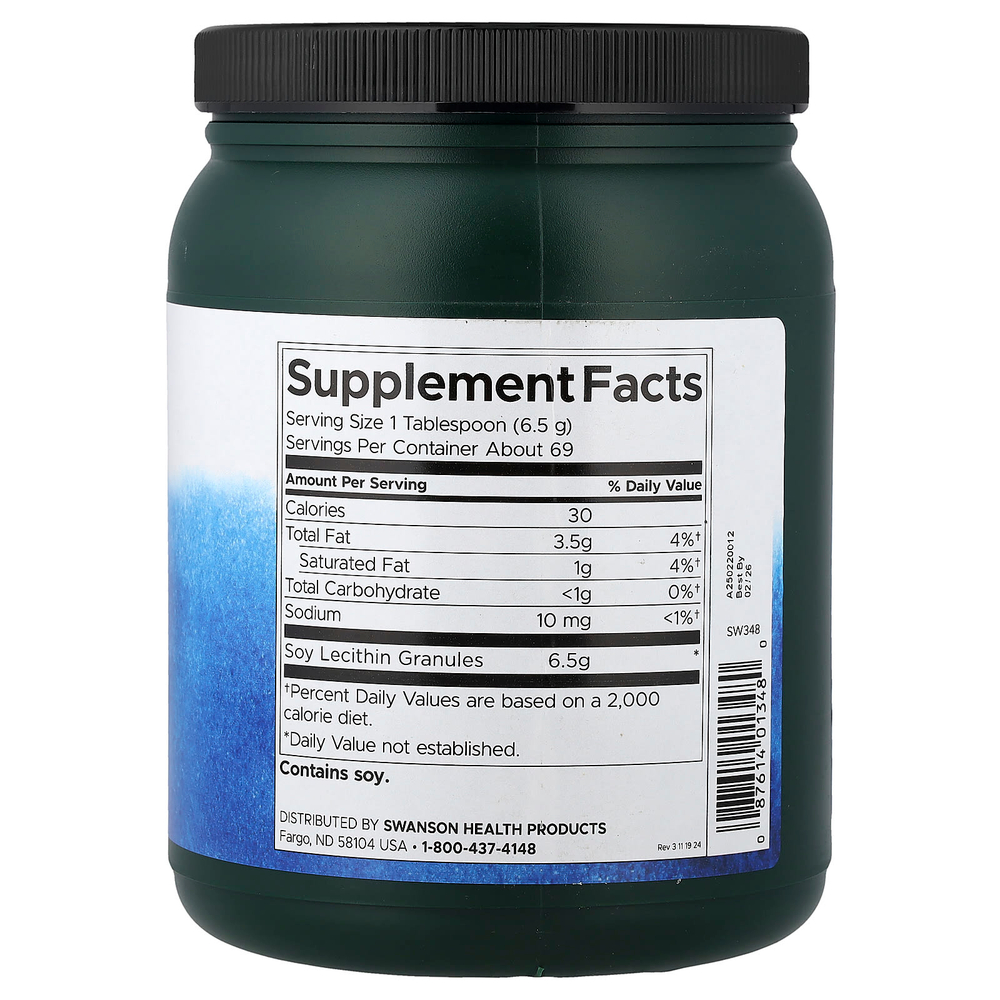 Swanson, Гранулы лецитина, 454 г (16 унций)