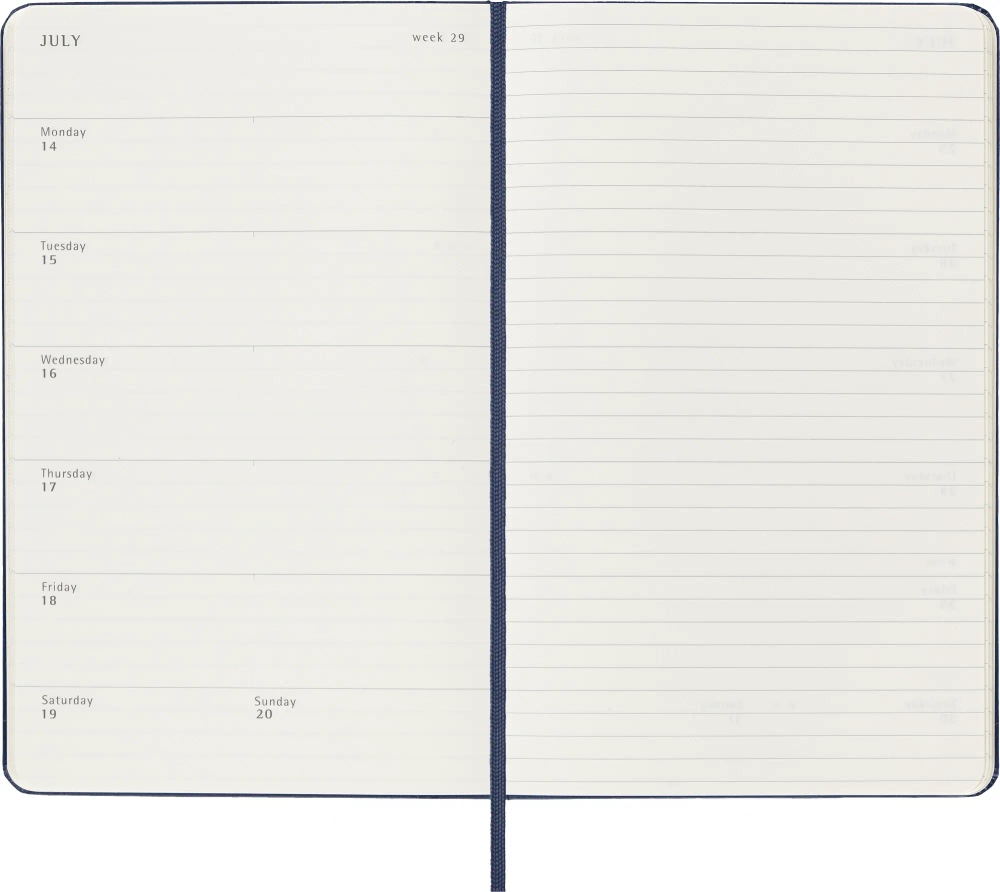 Еженедельник 2025-2026 Moleskine Academic WKNT (DHB2018WN3) 13х21см, твердая обложка, синий сапфир