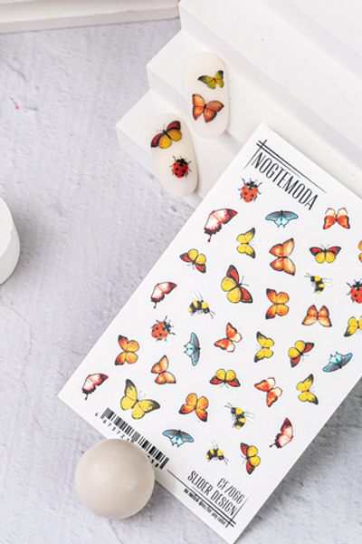 Nogtemoda Слайдер дизайн combi CF066 Бабочки