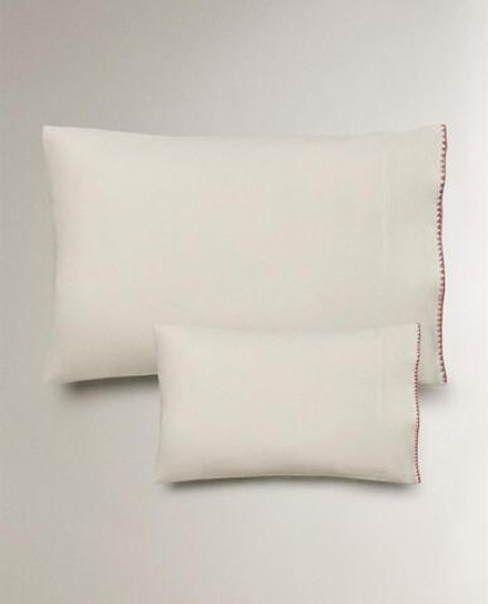 ZARA HOME ДЕТСКАЯ НАВОЛОЧКА С ВЫШИВКОЙ, РОЗОВЫЙ