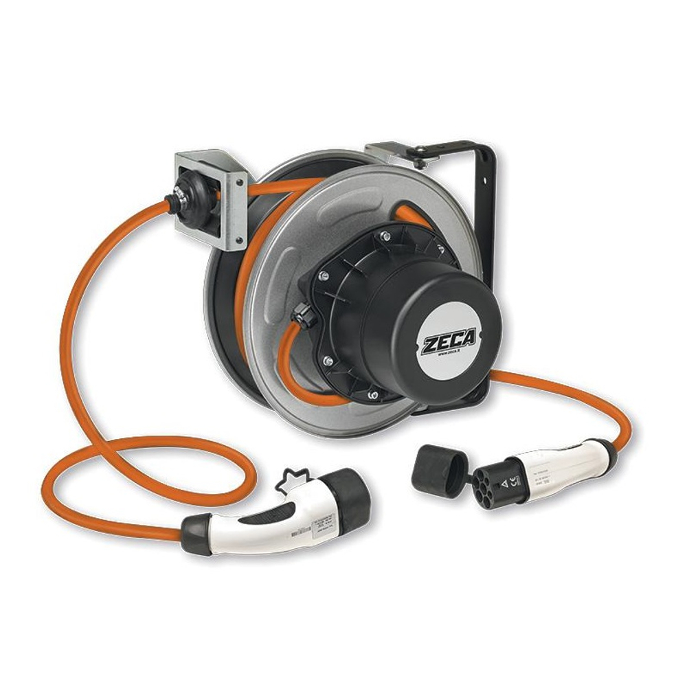 Катушка кабельная зарядки электромобилей 7+1 метр, 400В, 3Ф, 32А, вилка - тип 2, ZECA (Италия)