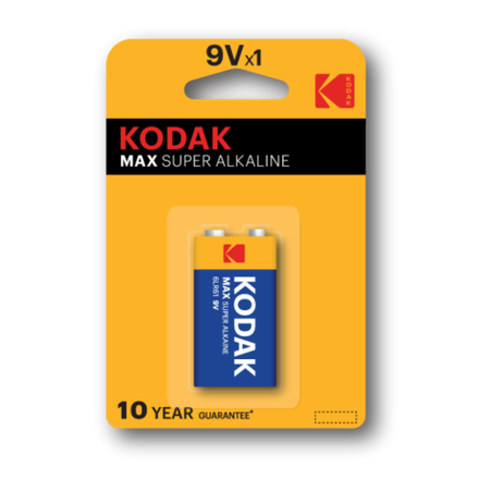 Батарейки Kodak 6LR61-1BL MAX SUPER Alkaline [K9V-1]