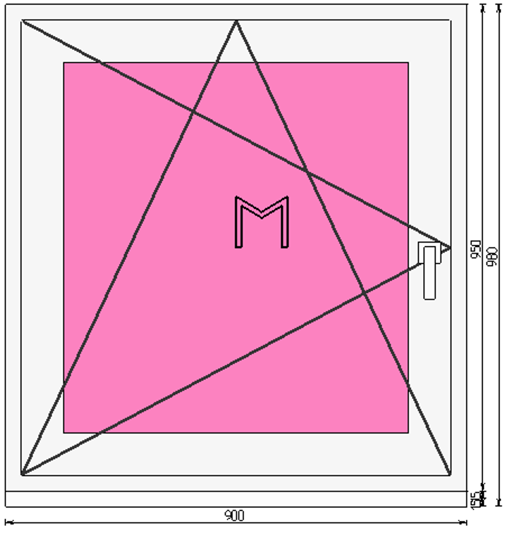Пластиковое окно 950 х 900 ТермА Эко + Москитная сетка