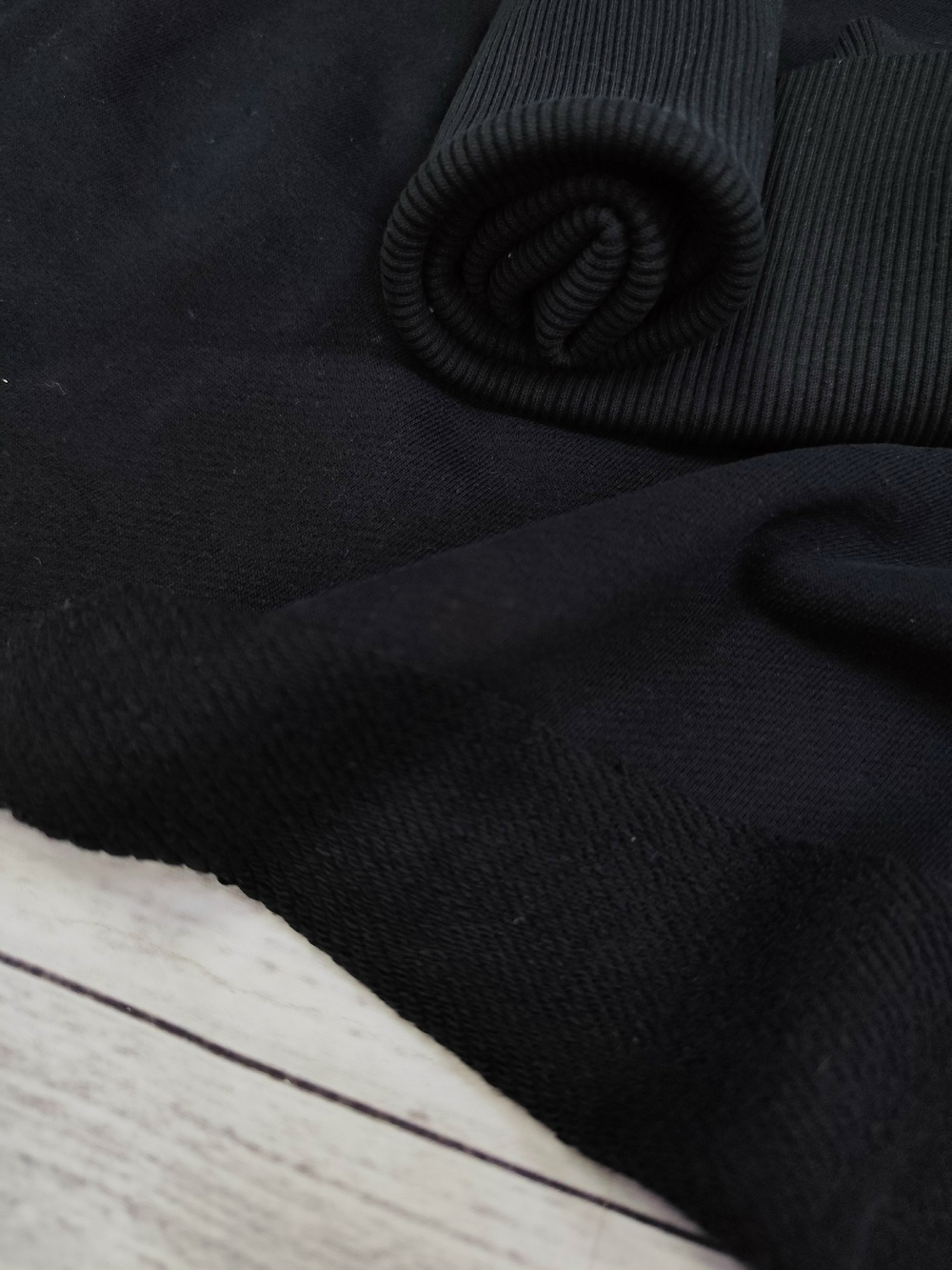 Футер 3-х нитка  диагональ петля с велюр эффектом ПЕНЬЕ/ Черный