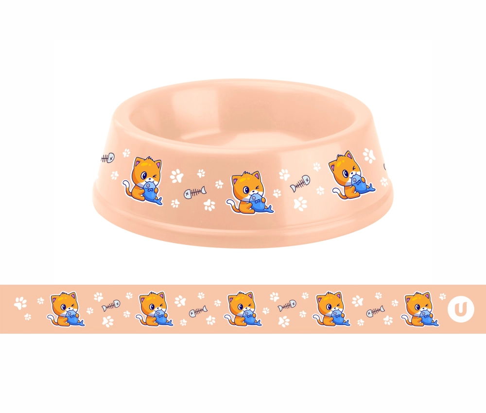 Миска пластиковая «МОЙ БРО - Любитель рыбки!, цвет бежевый 21*6,5см (логотип на миске) 700мл