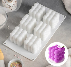 Форма для муссовых десертов  «Вишня мини», 29,7х17,5х5,7 см, 6 ячеек, 6,2х6,2 см