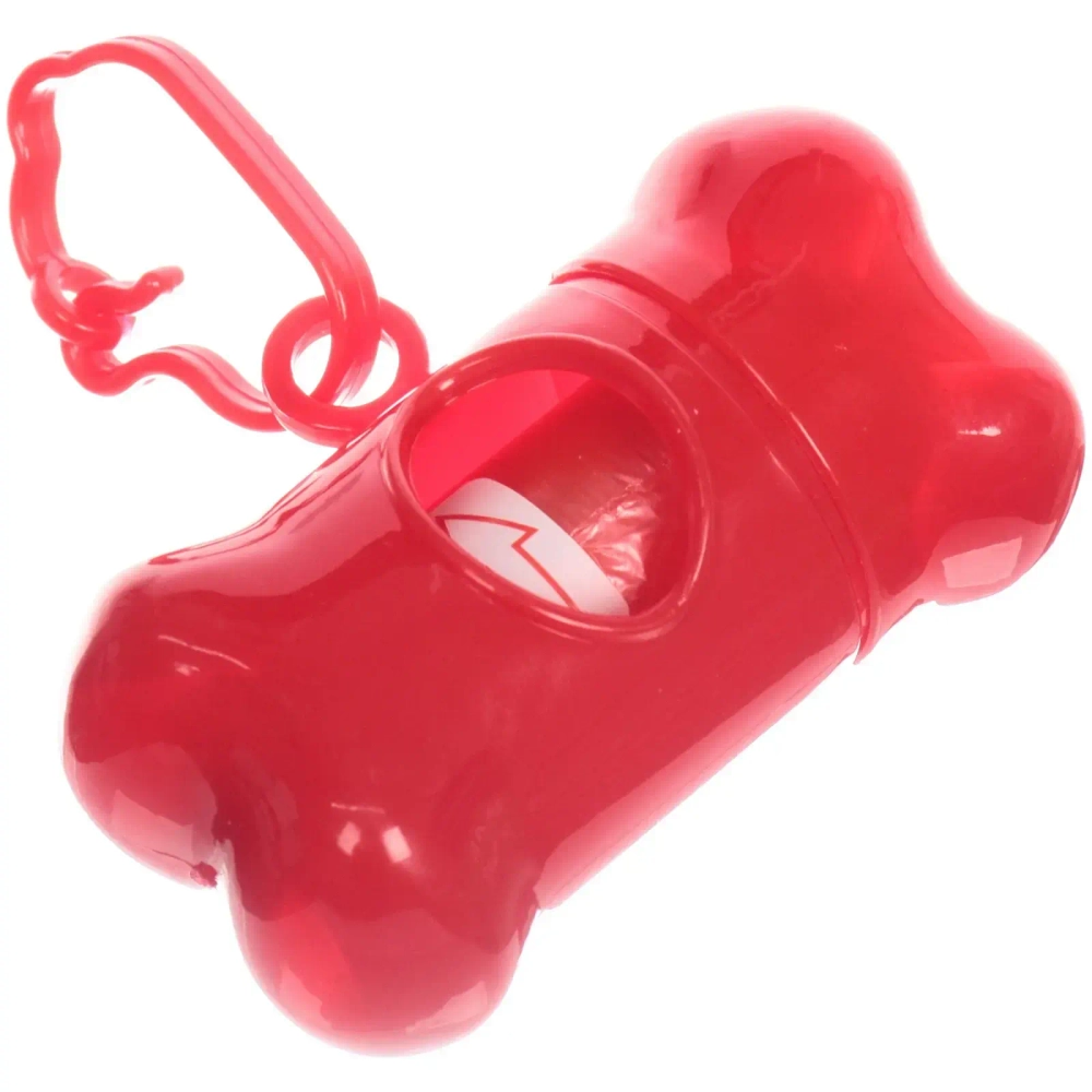 Контейнер с пакетами для уборки за собакой с карабином,цвет красный Ultramarine