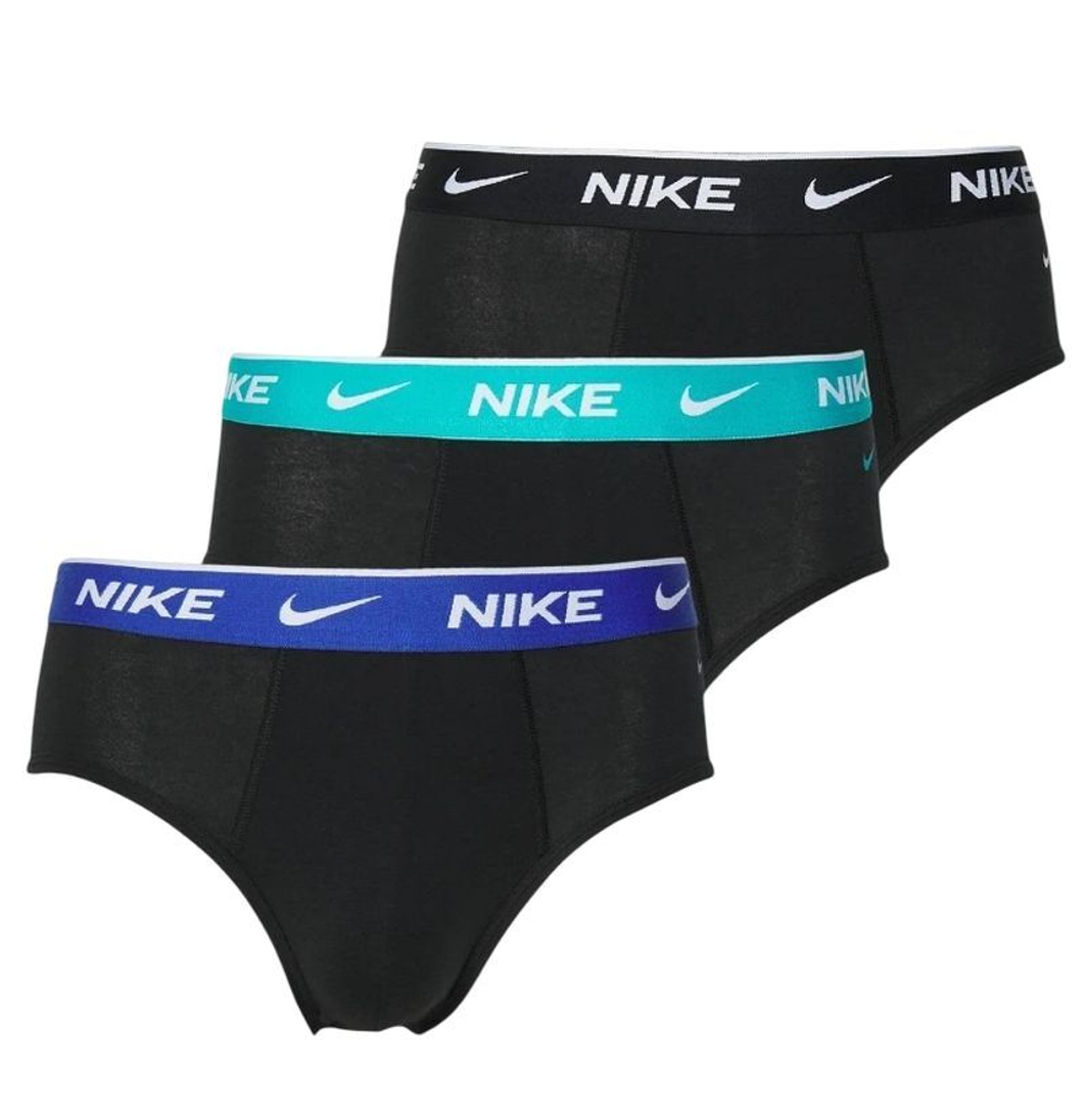 Боксерки теннисные Nike Everyday Cotton Stretch Brief 3P - Black