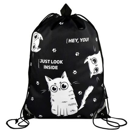 Мешок для обуви 1 отд, 360*480 светоотр. "Три кота" петля