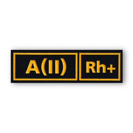 Нашивка ( Шеврон ) На Грудь Группа Крови A(II) Rh+ Черная / Пластизоль