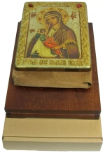 Инкрустированная Икона Божией Матери Утоли моя болезни 29х21см на натуральном дереве, в подарочной коробке