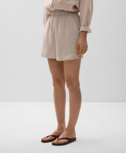 Oysho Шорты-бермуды из 100% льна, песочный меланж