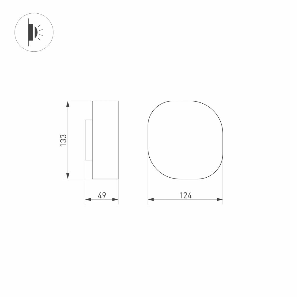 Светильник LGD-SWAMP-WALL-7W Warm3000 (GR, 93 deg, 230V) (Arlight, IP65 Металл, 3 года) 030001