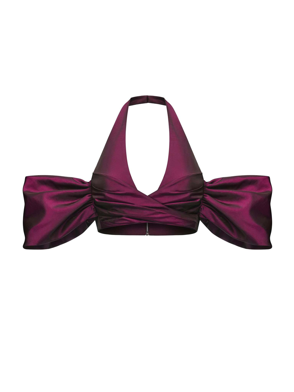 Драпированный укороченный топ из тафты