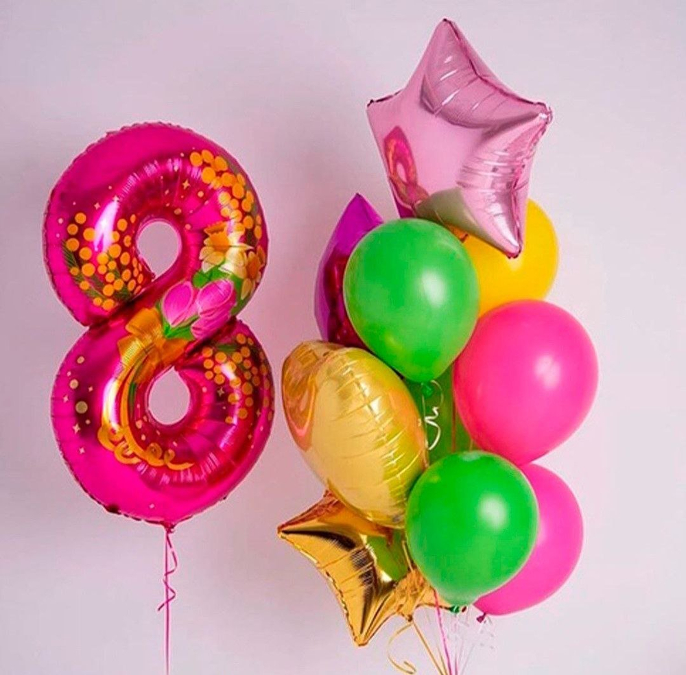 Шар-цифра 8 Марта (34''/86 см)