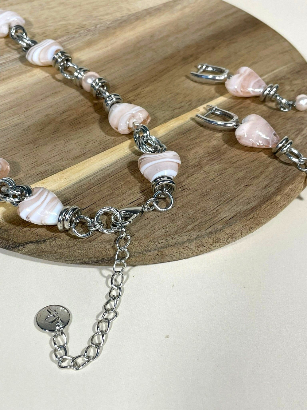 Комплект колье и серьги муранское стекло