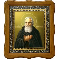 Иоанн Солунский (Фессалоникийский) преподобный. Икона на холсте.